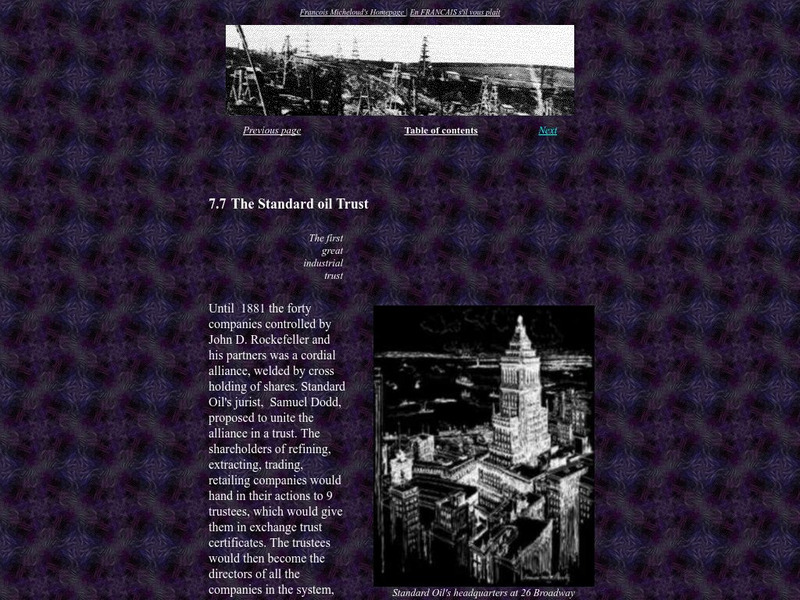 John D. Rockefeller and the Standard Oil Company: The Standard Oil Trust Handout John D. Rockefeller and the Standard Oil Company: The Standard Oil Trust Handout