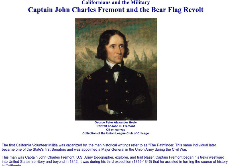 Californians and the Military: John Charles Fremont and the Bear Flag Revolt Activity