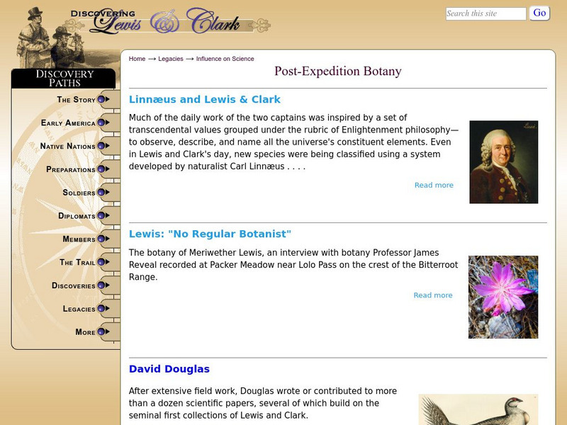 Discovering Lewis & Clark: The Botanists Handout Discovering Lewis & Clark: The Botanists Handout