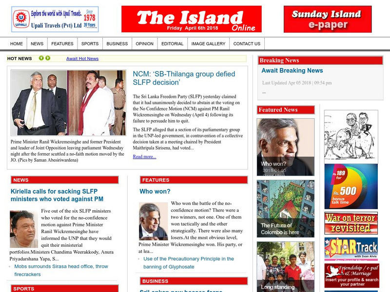 The Island Website The Island Website