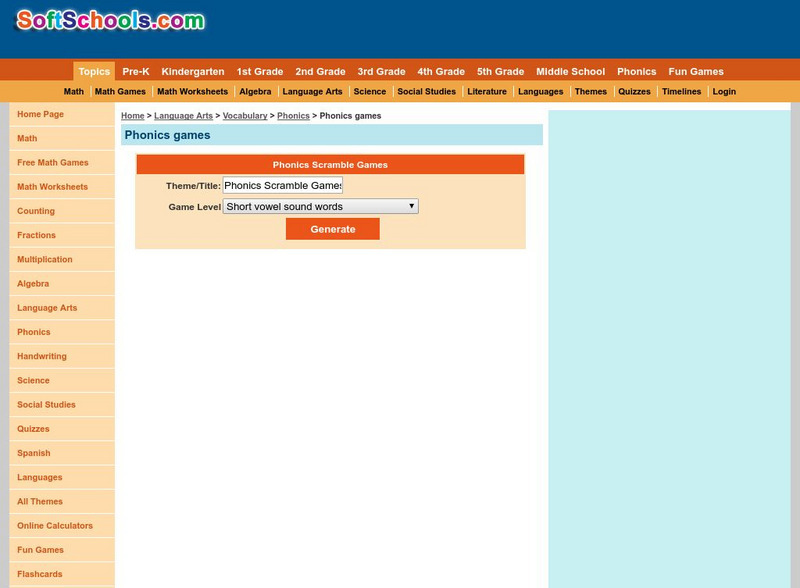 Soft Schools: Phonics Scramble Games Interactive Soft Schools: Phonics Scramble Games Interactive