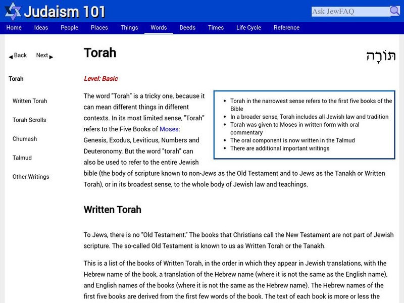 Judaism 101: Torah Article