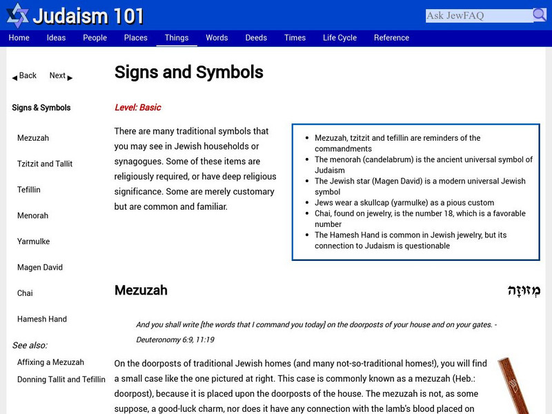 Judaism 101: Signs and Symbols of Judaism Article Judaism 101: Signs and Symbols of Judaism Article