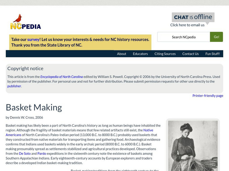 N Cpedia: Dennis W. Cross: Basket Making Handout