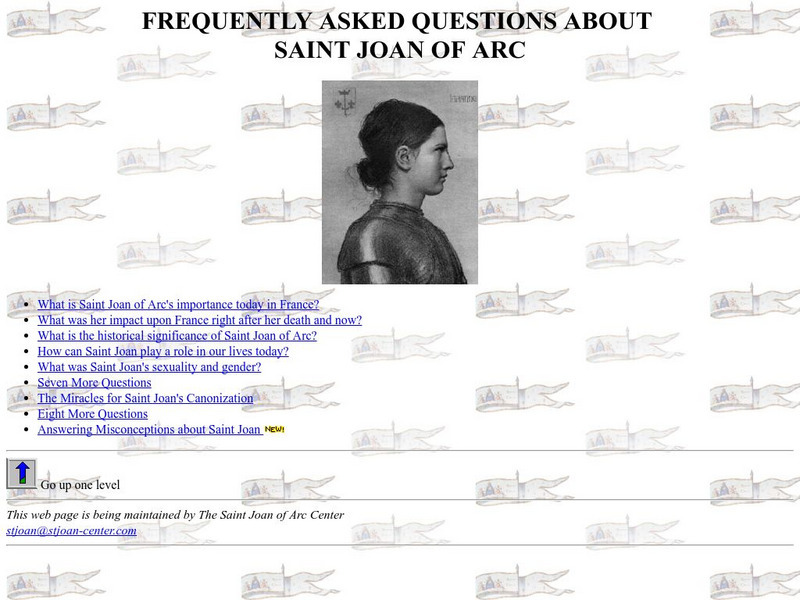 The Saint Joan of Arc Center: Frequently Asked Questions About Joan of Arc Article The Saint Joan of Arc Center: Frequently Asked Questions About Joan of Arc Article