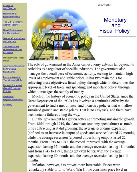 Usa: Chapter 7: Monetary and Fiscal Policy eBook Usa: Chapter 7: Monetary and Fiscal Policy eBook