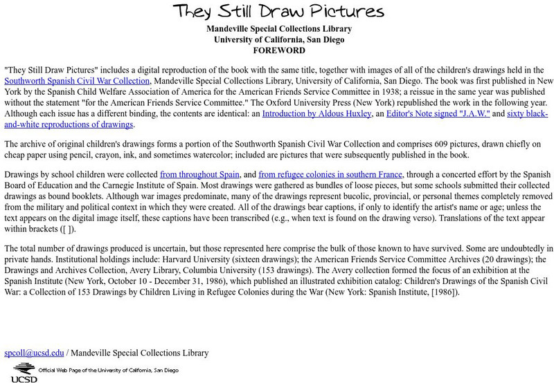 Univ. Of California, San Diego: They Still Draw Pictures Graphic