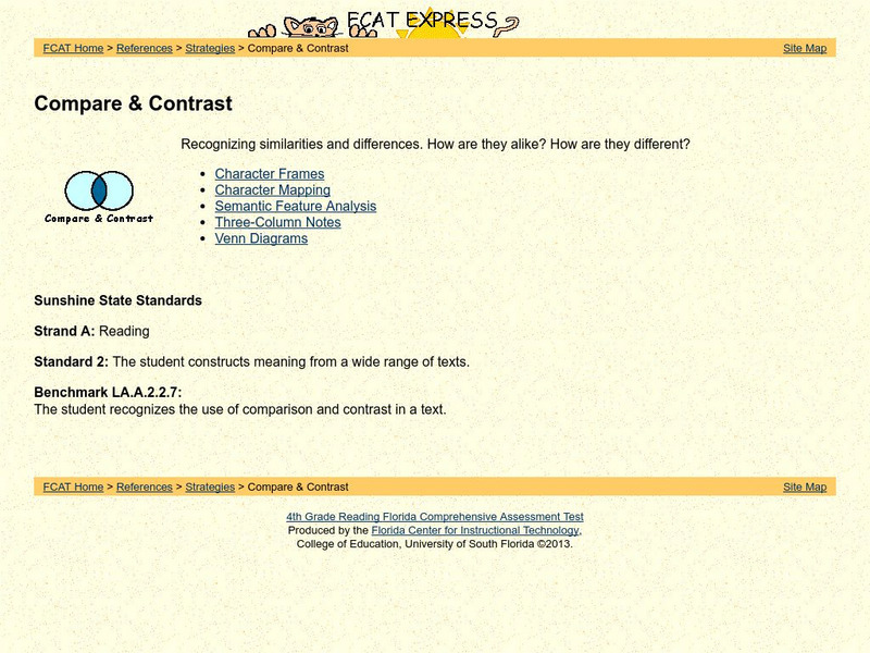 Fcat Express: Compare & Contrast Activity Fcat Express: Compare & Contrast Activity