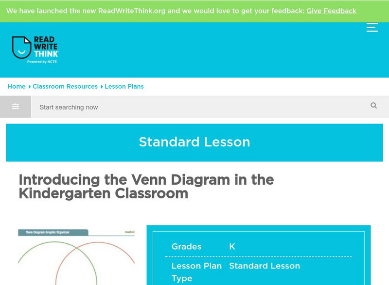 Read Write Think: Introducing the Venn Diagram in the Kindergarten Classroom Lesson Plan Read Write Think: Introducing the Venn Diagram in the Kindergarten Classroom Lesson Plan