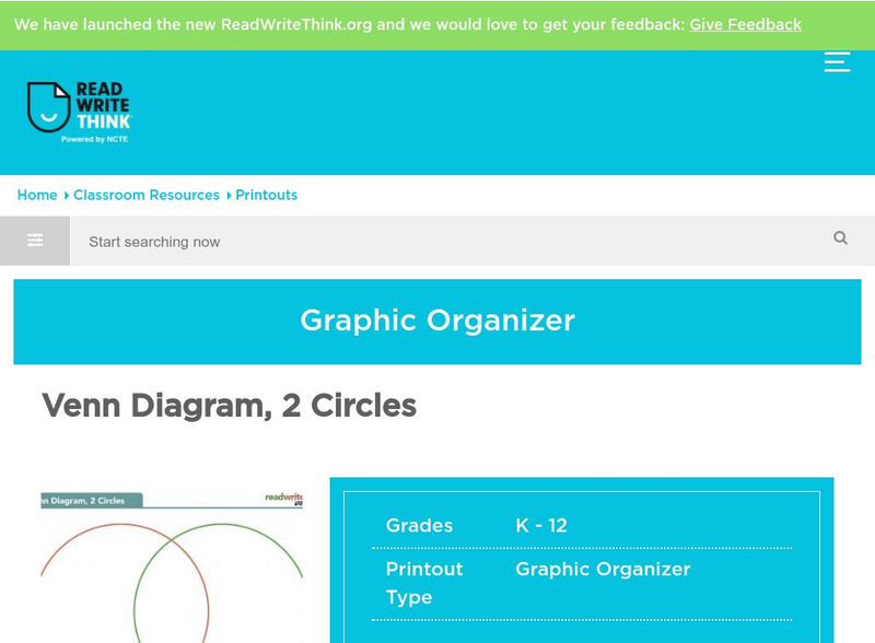 Read Write Think: Venn Diagram, 2 Circles Graphic Read Write Think: Venn Diagram, 2 Circles Graphic