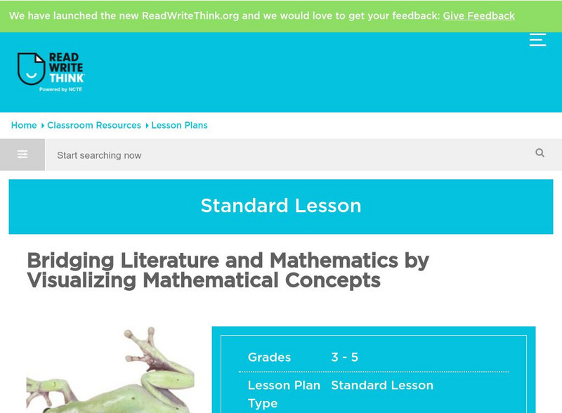 Read Write Think: Bridging Literature and Mathematics Lesson Plan Read Write Think: Bridging Literature and Mathematics Lesson Plan