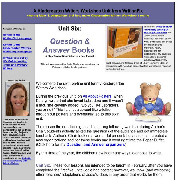 Writing Fix: Question and Answer Books Lesson Plan Writing Fix: Question and Answer Books Lesson Plan
