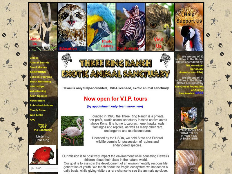 Three Ring Ranch Exotic Animal Sanctuary Website