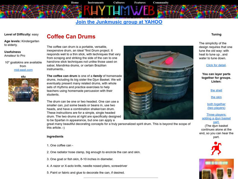 Rhythm Web: Coffee Can Drums Activity Rhythm Web: Coffee Can Drums Activity