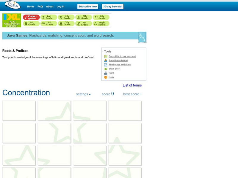 Quia: Roots and Prefixes Interactive Quia: Roots and Prefixes Interactive