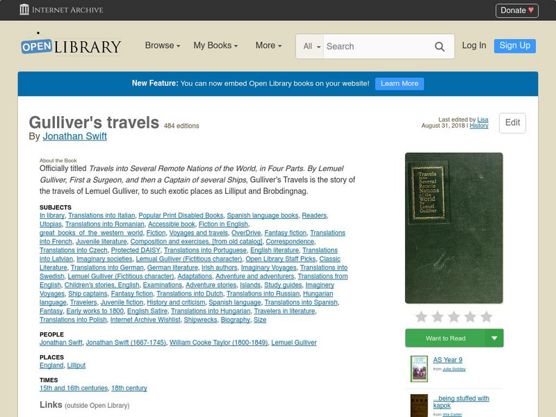 Open Library: Gulliver's Travels eBook Open Library: Gulliver's Travels eBook