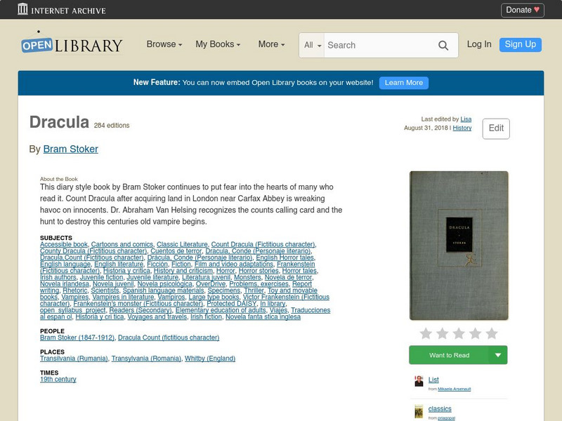 Open Library: Dracula eBook Open Library: Dracula eBook