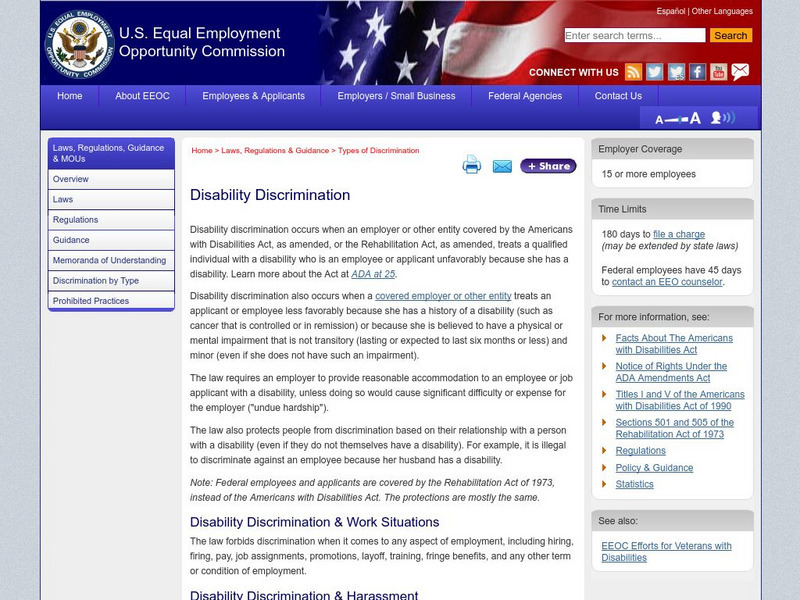 Eeoc: Disability Discrimination Handout