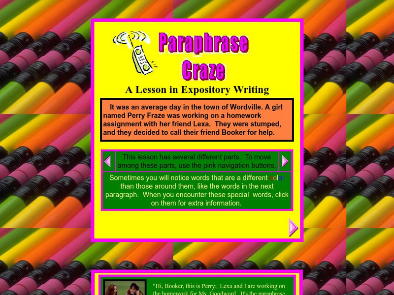 Beacon Learning Center: Paraphrase Craze: A Lesson in Expository Writing Unit Plan Beacon Learning Center: Paraphrase Craze: A Lesson in Expository Writing Unit Plan