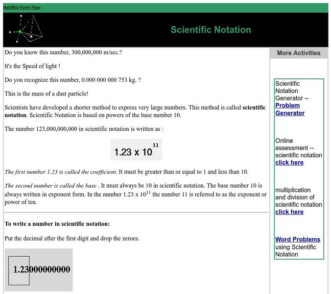 Nyu: Math Mol: Scientific Notation eBook Nyu: Math Mol: Scientific Notation eBook
