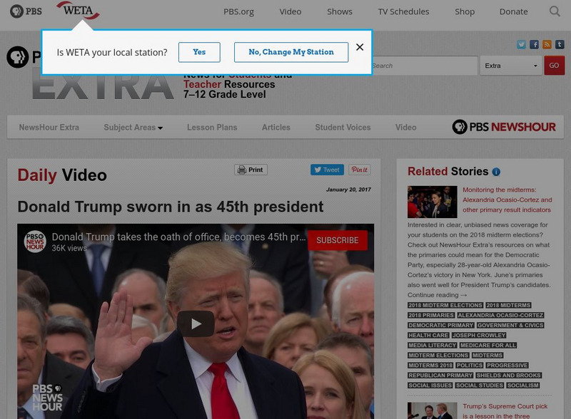 Pbs News Hour Extra: Donald Trump Sworn in as 45th President Instructional Video Pbs News Hour Extra: Donald Trump Sworn in as 45th President Instructional Video