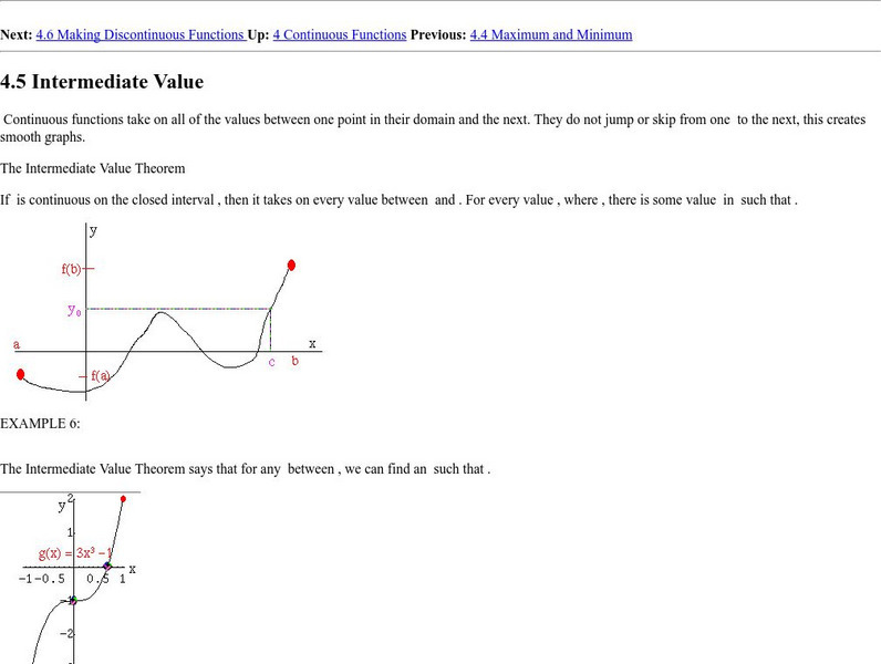 Npac Reu Program: Intermediate Value Theorem Graphic Npac Reu Program: Intermediate Value Theorem Graphic