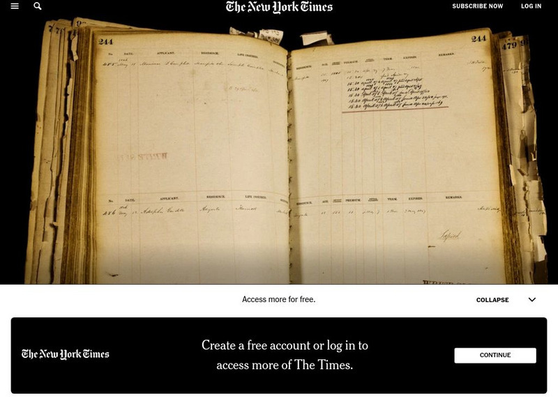 New York Times: Insurance Policies on Slaves Article New York Times: Insurance Policies on Slaves Article