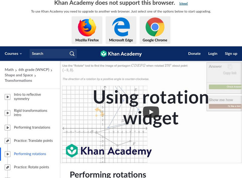Khan Academy: Performing Rotations Instructional Video Khan Academy: Performing Rotations Instructional Video