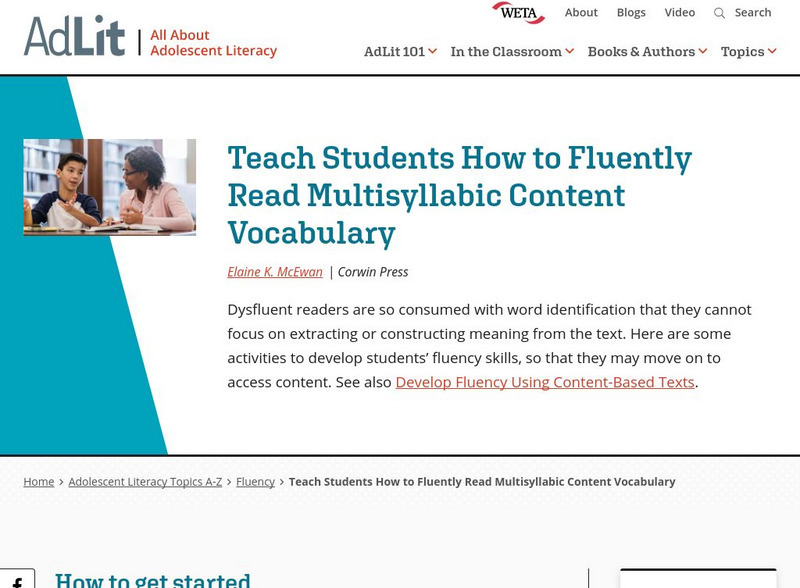 Ad lit.org: Teach Students How to Fluently Read Multisyllabic Content Vocabulary Professional Doc Ad lit.org: Teach Students How to Fluently Read Multisyllabic Content Vocabulary Professional Doc