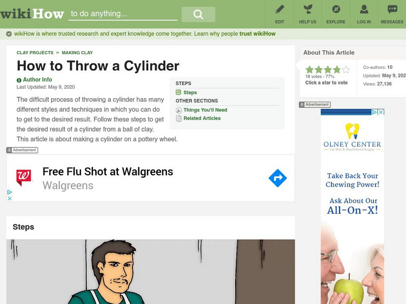 Wikihow: How to Throw a Cylinder Article Wikihow: How to Throw a Cylinder Article