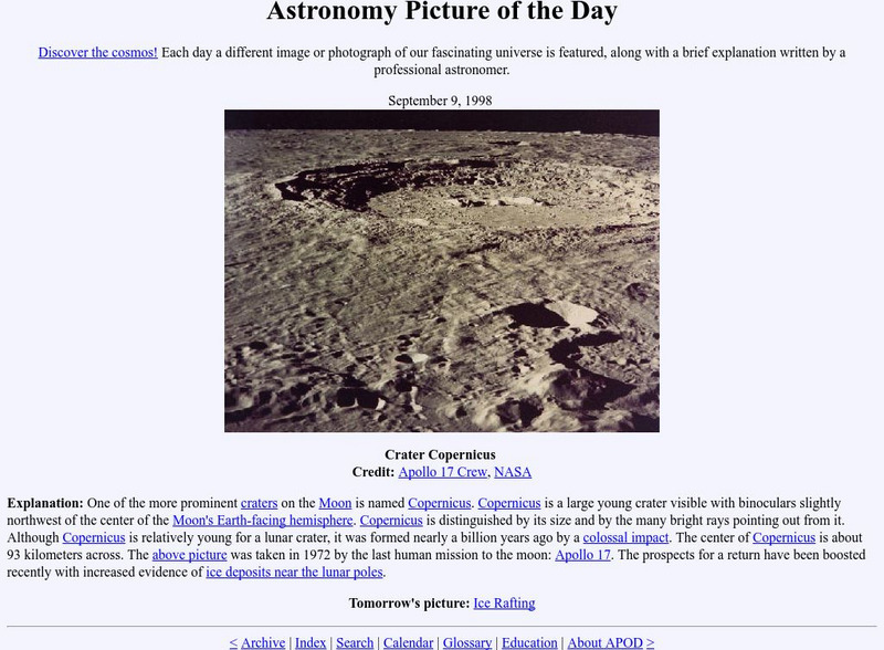 Nasa: Astronomy Picture of the Day: Crater Copernicus Graphic Nasa: Astronomy Picture of the Day: Crater Copernicus Graphic