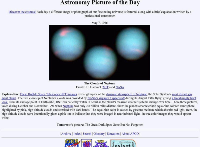 Nasa: Astronomy Picture of the Day:the Clouds of Neptune Graphic Nasa: Astronomy Picture of the Day:the Clouds of Neptune Graphic