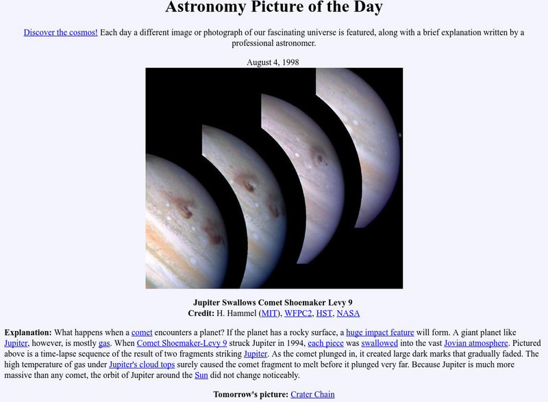 Nasa: Astronomy Picture of the Day:collision at Jupiter Graphic Nasa: Astronomy Picture of the Day:collision at Jupiter Graphic