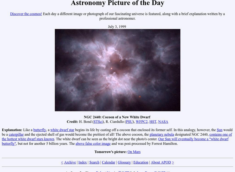 Nasa: Astronomy Picture of the Day: White Dwarf Cocoon Graphic Nasa: Astronomy Picture of the Day: White Dwarf Cocoon Graphic