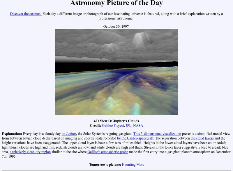 Nasa: Astronomy Picture of the Day: Jupiter's Clouds 3 D Graphic Nasa: Astronomy Picture of the Day: Jupiter's Clouds 3 D Graphic