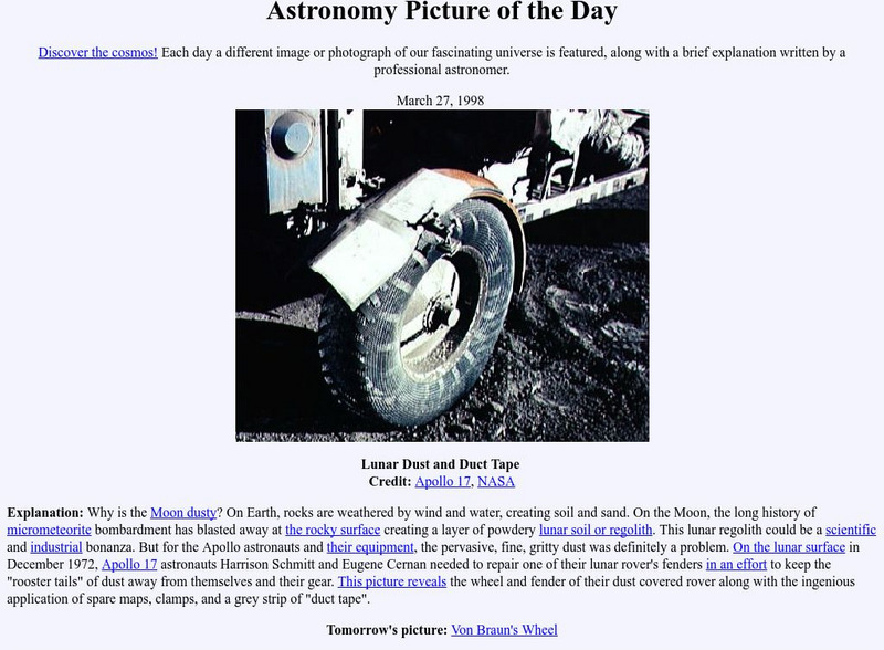 Nasa: Astronomy Picture of the Day: Lunar Dust and Duct Tape Graphic Nasa: Astronomy Picture of the Day: Lunar Dust and Duct Tape Graphic