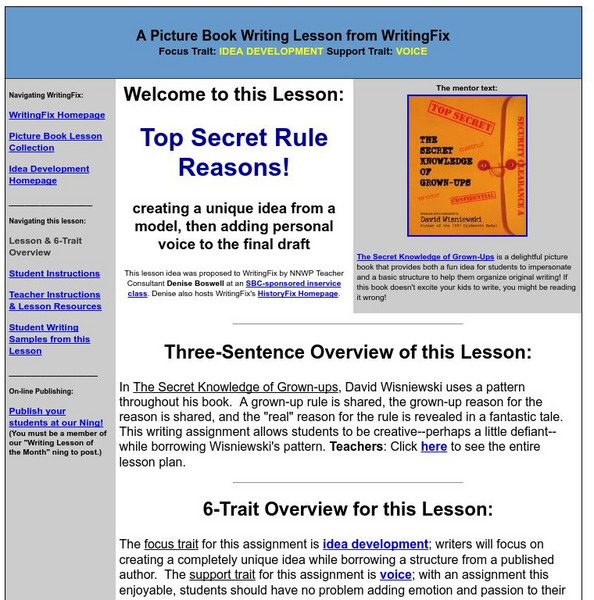 Writing Fix: Top Secret Rule Reasons! Lesson Plan Writing Fix: Top Secret Rule Reasons! Lesson Plan