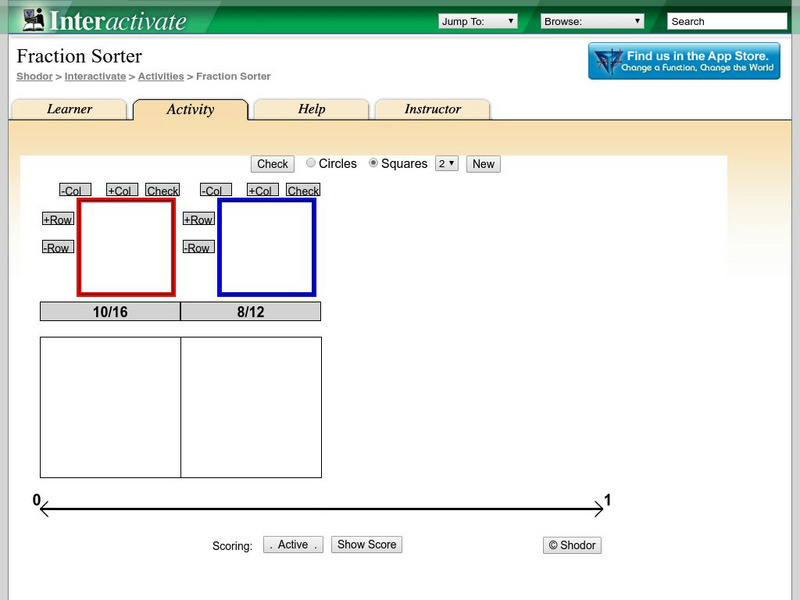 Shodor Interactivate: Fraction Sorter Activity Shodor Interactivate: Fraction Sorter Activity