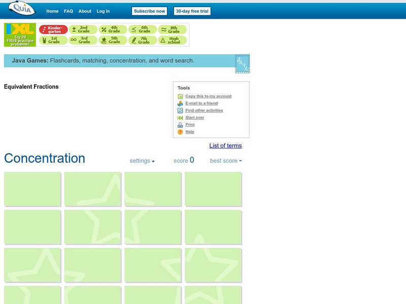Quia: Equivalent Fractions Concentration Unknown Type Quia: Equivalent Fractions Concentration Unknown Type
