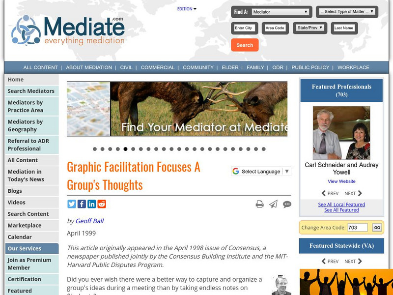 Mediate: Graphic Facilitation Focuses a Group's Thoughts Article Mediate: Graphic Facilitation Focuses a Group's Thoughts Article