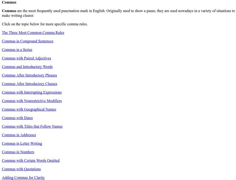 English Plus: Comma Content Rules Handout English Plus: Comma Content Rules Handout