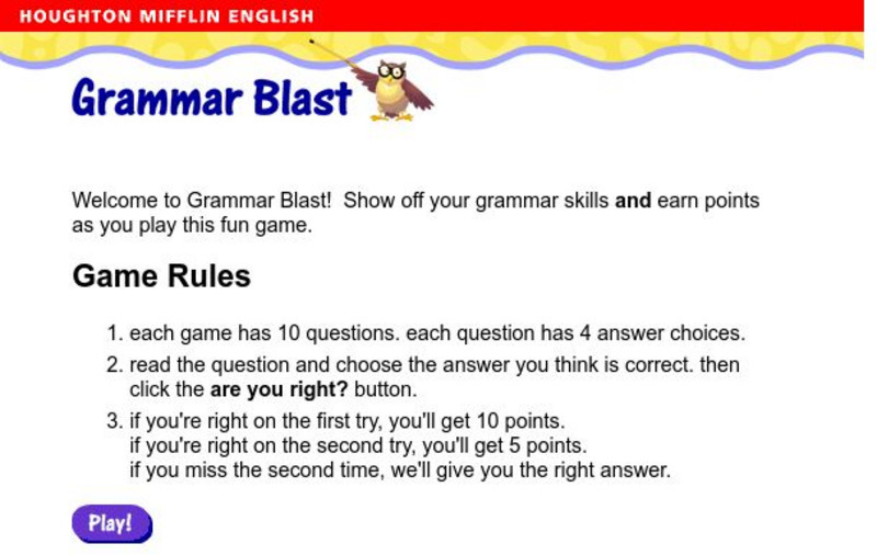 Houghton Mifflin: Eduplace: Grammar Blast: Adjectives and Adverbs Unknown Type Houghton Mifflin: Eduplace: Grammar Blast: Adjectives and Adverbs Unknown Type