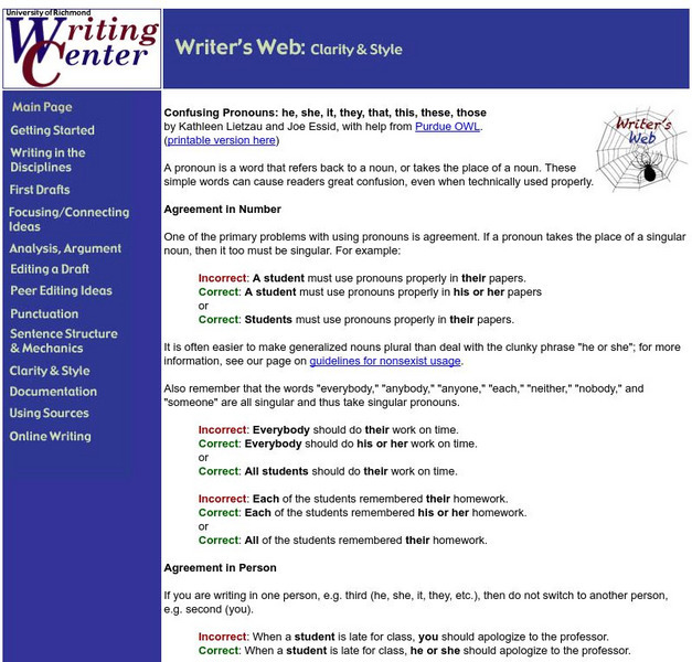 University of Richmond: Confusing Pronouns Handout University of Richmond: Confusing Pronouns Handout