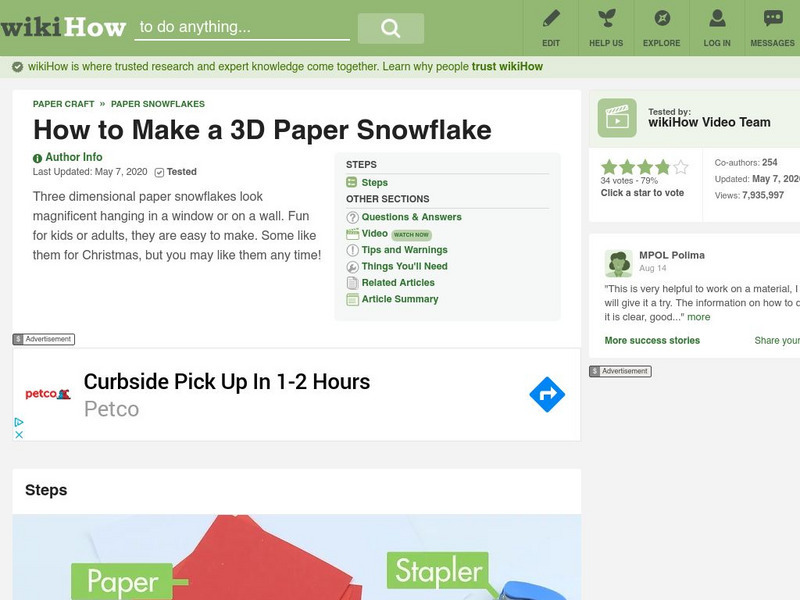 Wiki How: How to Make a 3 D Paper Snowflake Article Wiki How: How to Make a 3 D Paper Snowflake Article