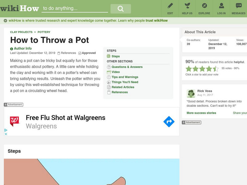 Wikihow: How to Throw a Pot Article Wikihow: How to Throw a Pot Article