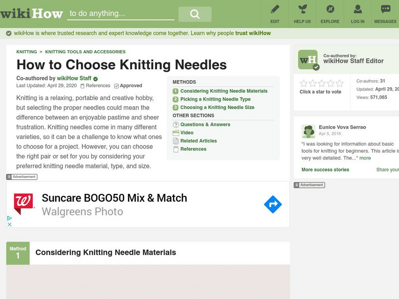 Wiki How: How to Choose Knitting Needles Article Wiki How: How to Choose Knitting Needles Article