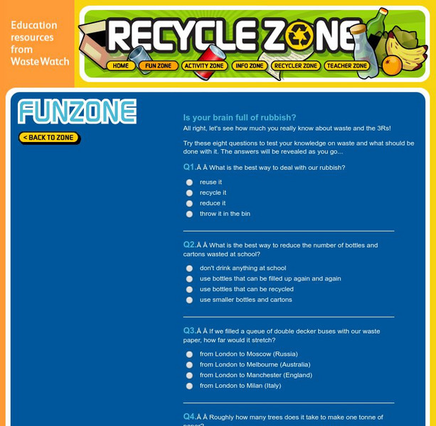 Recyclezone: Fun Zone: Is Your Brain Full of Rubbage? Unknown Type Recyclezone: Fun Zone: Is Your Brain Full of Rubbage? Unknown Type