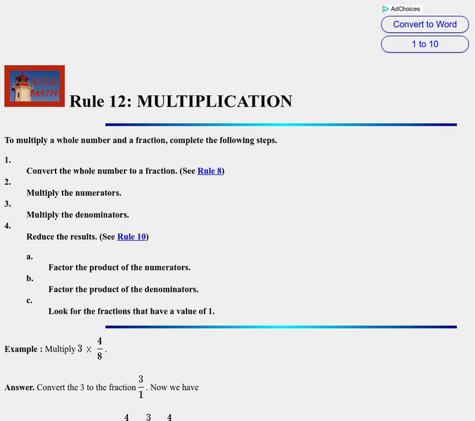 S.o.s. Math: Multiplying a Whole Number and a Fraction Unit Plan S.o.s. Math: Multiplying a Whole Number and a Fraction Unit Plan
