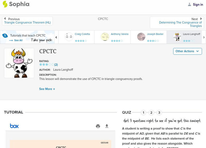Sophia: Cpctc: Lesson 2 PPT Sophia: Cpctc: Lesson 2 PPT