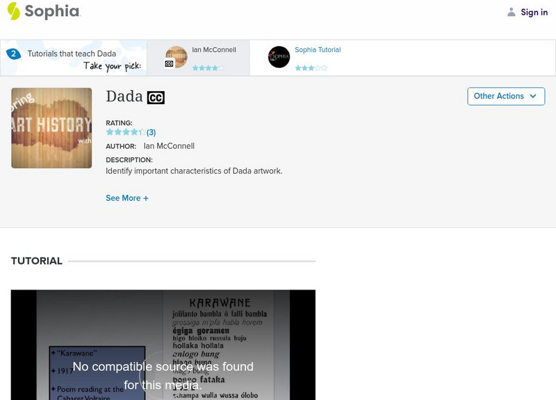 Sophia: Dada: Lesson 2 Instructional Video